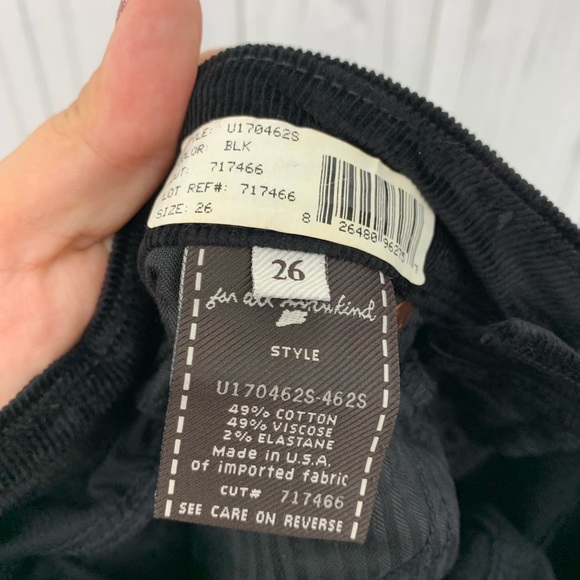 7 FOR ALL MANKIND BLACK CORDUROY JEANS FLYNT 26 - Picture 8 of 9